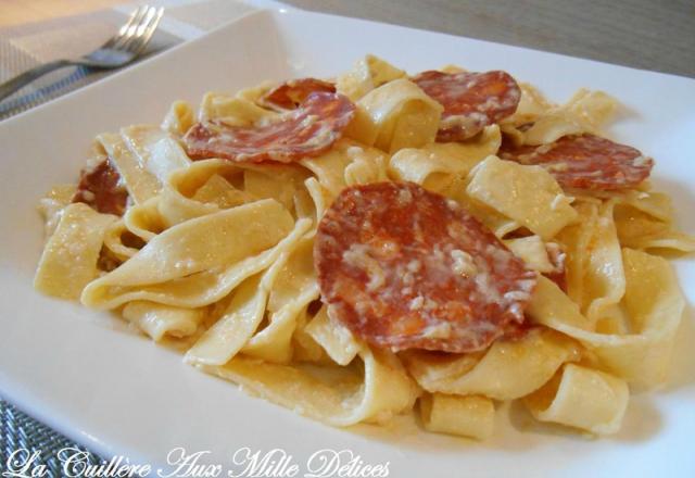 Tagliatelles au chorizo & parmesan