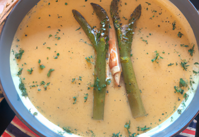 Soupe au crabe et aux asperges