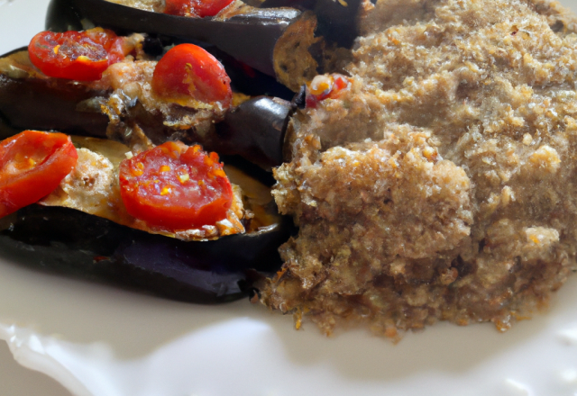 Pâtes quinoa aux aubergines et aux tomates