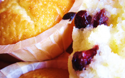 Muffins moelleux au citron et cranberries