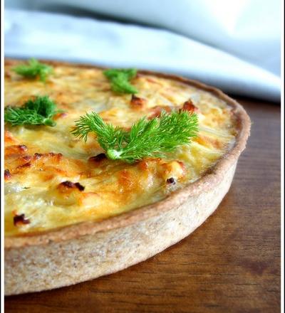 Quiche au saumon et fenouil - Pâte à tarte légère au yaourt et à l'huile d'olive