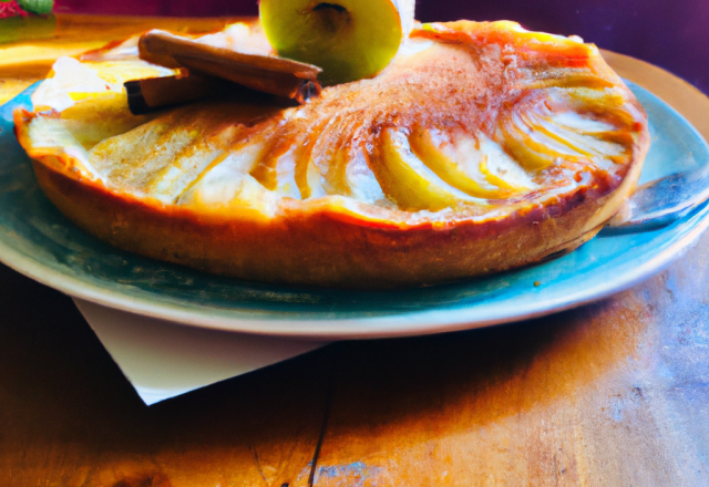 Tarte crémeuse aux pommes et à la cannelle