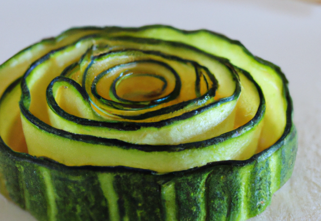 Rosace de courgette à la cancoillotte