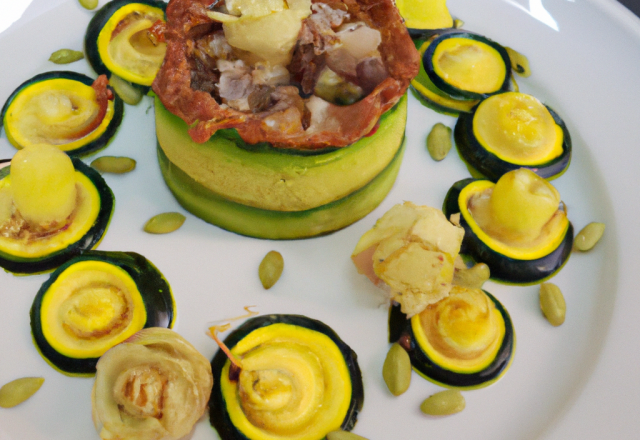 Timbale fraîcheur courgette et pignons de pin