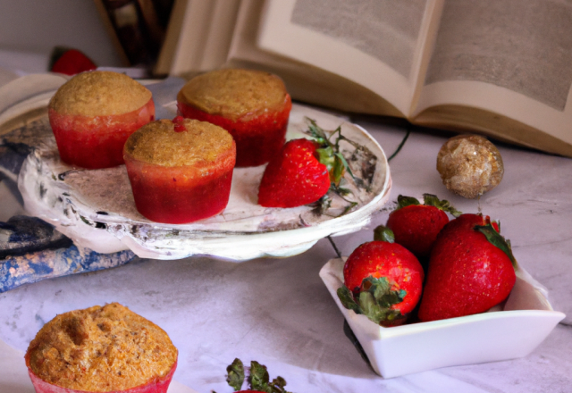 Muffin à la fraise et à la pâte de speculoos