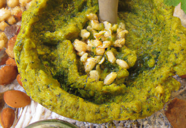 Pesto exotique : coriandre, graines de courge et noix de macadamia