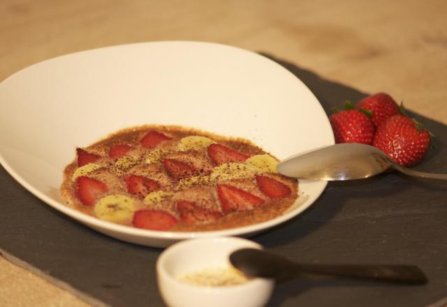 Gratin fraises-bananes au chocolat