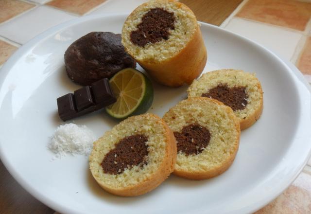 Cake citron-coco au cœur chocolaté