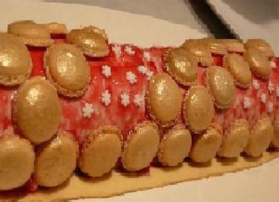 Bûche mangue épicée -coco-framboise