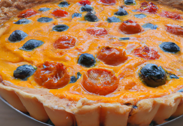 Quiche orange et bleue