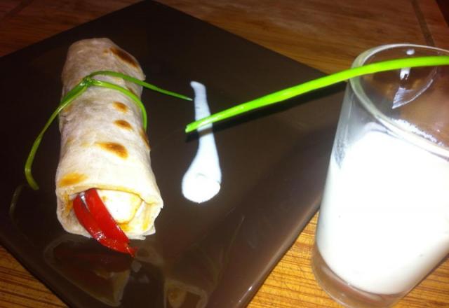 Wraps de poulet au Roquefort papillon