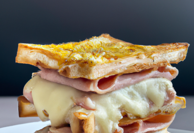 Croque monsieur, jambon blanc et beaufort