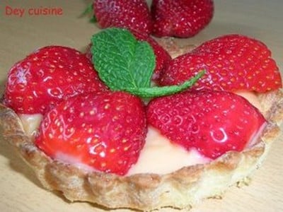 Tartelettes aux fraises, crème pâtissière à la fraise