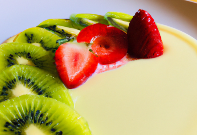 Mousse au citron, fraise et kiwi