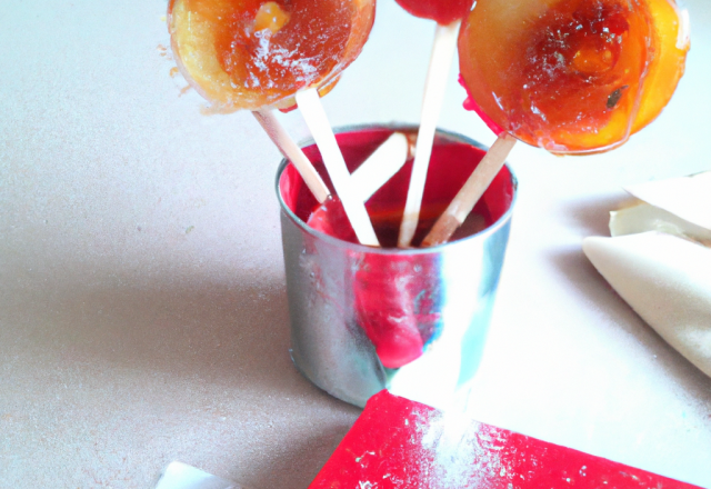 Sucettes de pommes glacées