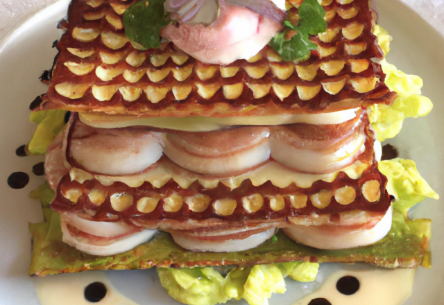 Mille-feuille de raie et andouille de Vire