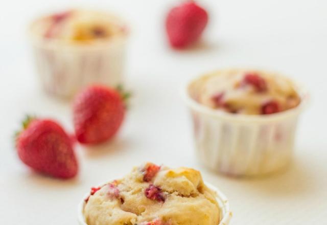 Muffins aux fraises à l'huile d'olive