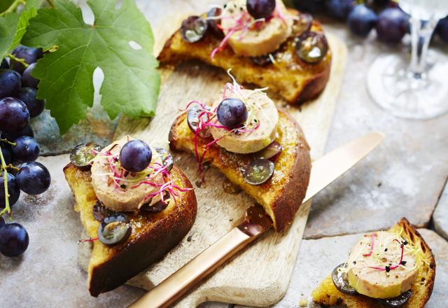 Crostinis de foie gras et Muscat du Ventoux AOP