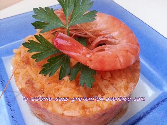 Crevettes en sauce et son riz