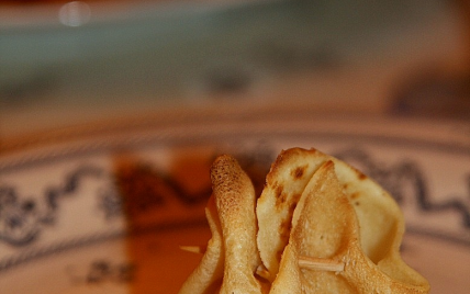 Aumônières de foie gras à l'effilochée de lard