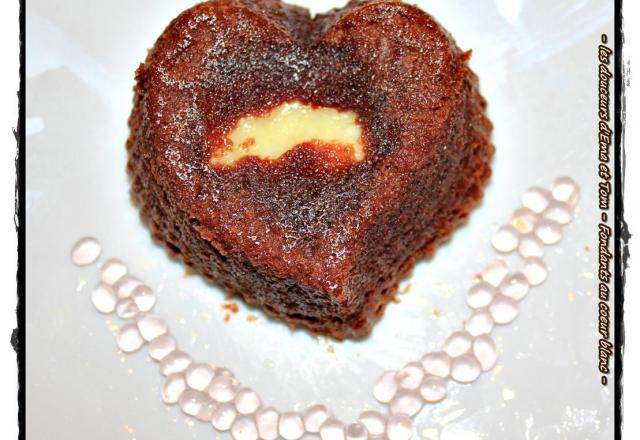 Cœur fondant au chocolat blanc