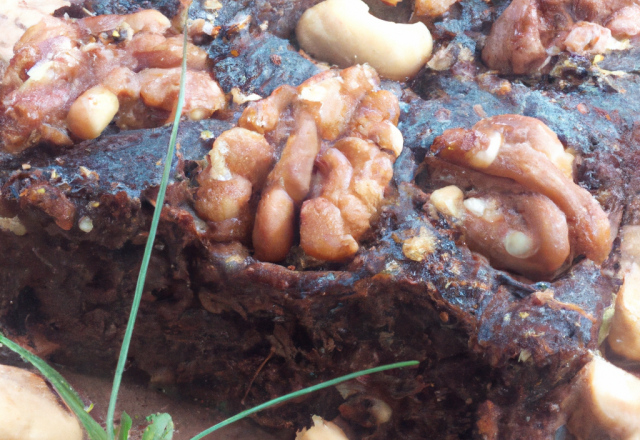 Brownie à la cassonade et avec les noix de mon jardin