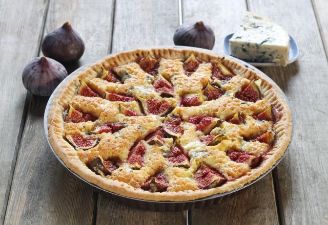 Tarte amandine aux figues et à la fourme d'Ambert