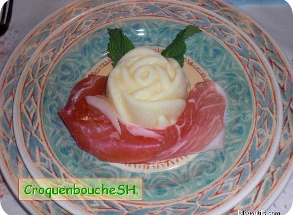 Bavarois aux pommes et jambon cru