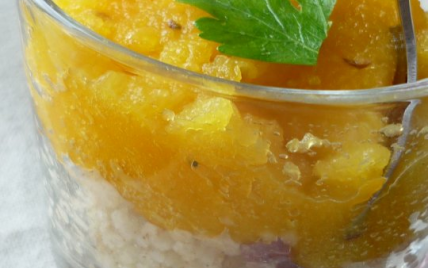 Verrine orientale et sa gelée de carottes au cumin