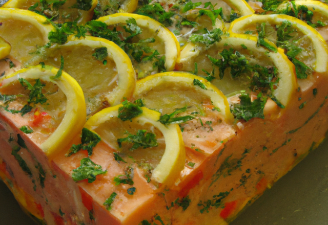 Terrine de saumon frais et fumé à la vodka