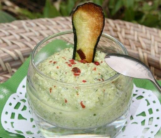 Mousse de courgettes à la moutarde verte