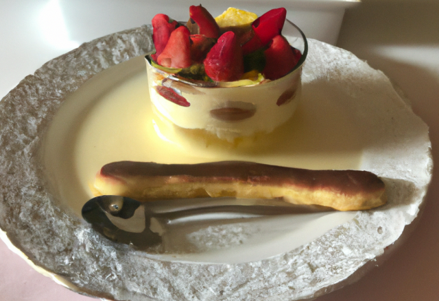 Tiramisu léger aux fraises et filet de citron