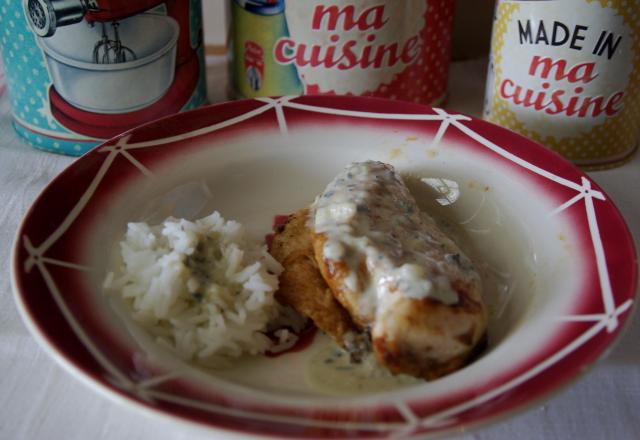 Poulet grillé sauce poire Roquefort