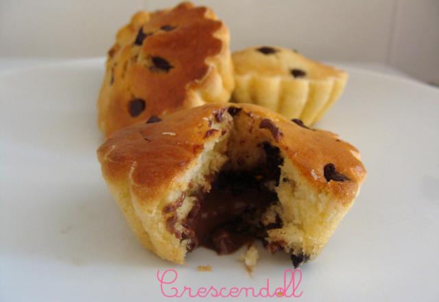 Mandises ou Muffins aux pépites de chocolat fourrés au Nutella