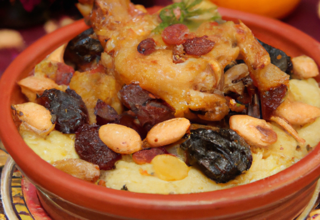 Tajine poulet raisins secs blancs