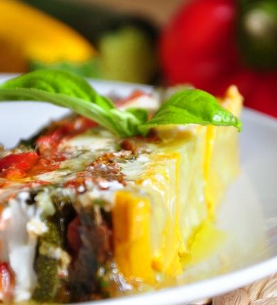 Mille feuilles de légumes du soleil au fromage de chèvre