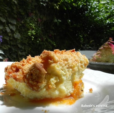 Flan aux abricots au crumble de biscuits