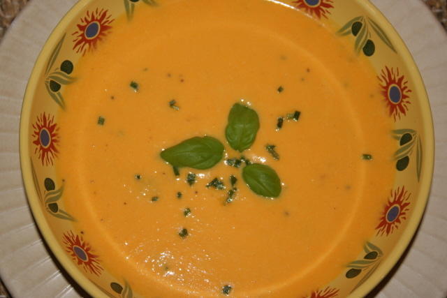 Soupe de citrouille en cubes