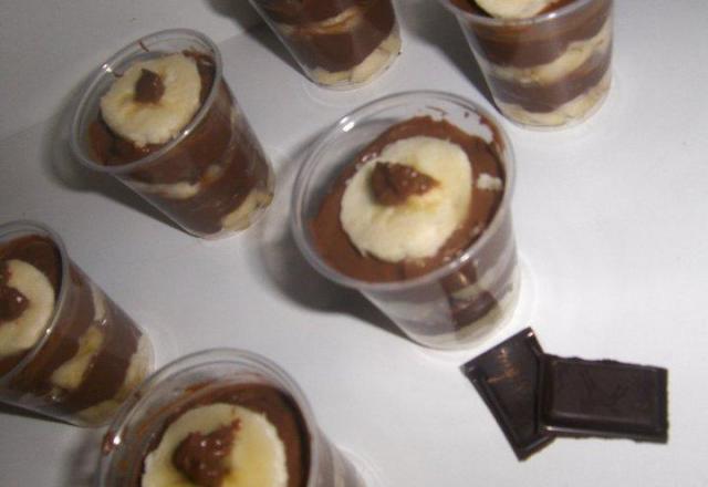 Verrine de crème de chocolat-banane