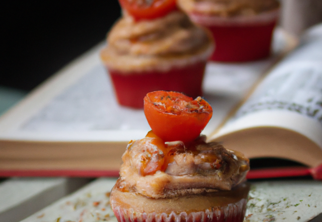 Cupcake au thon, glaçage aux tomates séchés