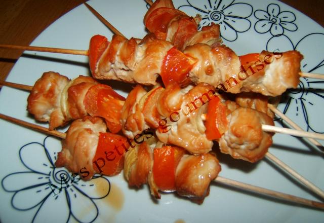 Brochettes de dinde à la sauce sojà