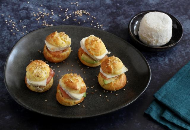 Choux salés au saumon et au Crottin de Chavignol AOP