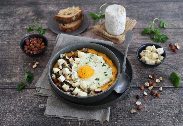 Purée de courge au Charolais AOP et champignons