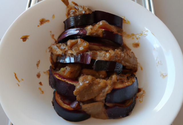 Glace d'aubergine et aubergine au caramel