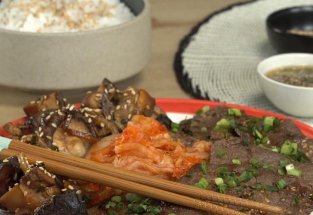 Viande de bœuf à la sauce bulgogi et champignons grillés