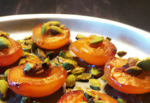 Abricots poêlés à la cardamome et aux pistaches