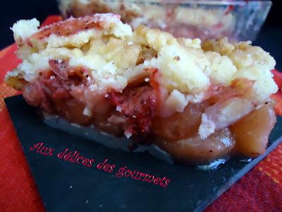 Crumble pommes et fraises