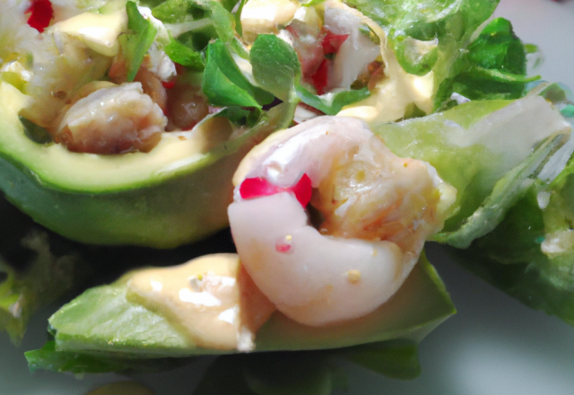 Salade d'écrevisses à  l'avocat et fenouil