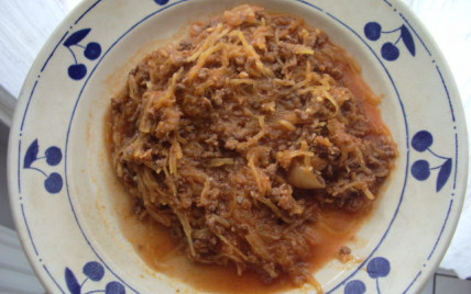 Courge spaghetti à la bolognaise