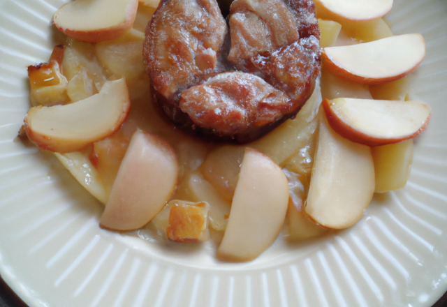 Tatin aux pommes et boudin blanc